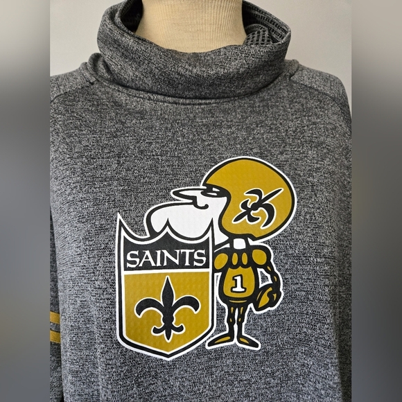 NFL New Orleans Saints Gray Nike Dri-FIT Funnel Neck Top. Size XL - Picture 2 of 10